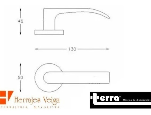 Imagen 4 de 10 de Manija Nova Doble Aluminio T/ Acero Inoxidable Puerta Full