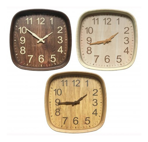 Reloj De Pared Moderno 25cm Clasico Madera Pettish Online