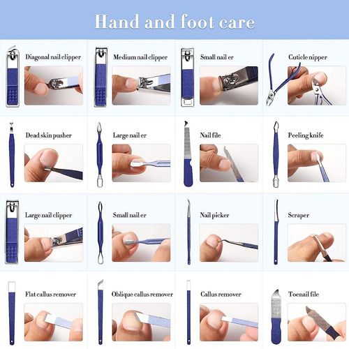 Imagen 5 de 8 de Kit Set Manicure Pedicure Profesional Completo Uñas Pies