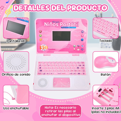 Computadora Didactica Infantil De Juguete Ingles Español 130