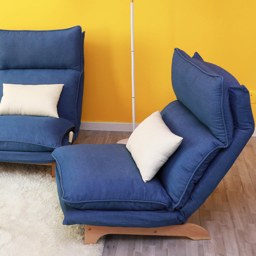 Silla De Suelo Reclinable Ajustable Azul Sofá Perezoso Tatam