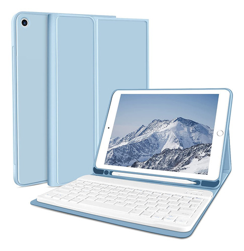 Funda Para Teclado iPad 6ª Generación  Azul Claro