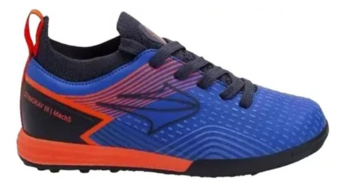 Botines Topper Stingray Iii Mach 5 Kids Tf Azul Naranja 