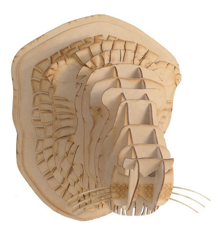 Imagen 4 de 10 de Cabeza Leon V2 Mdf Cabeza De Animal Trofeo Rompecabezas 3d