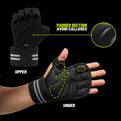 Ola Digital Powermex Guantes Gimnasio Con Muñequera Con Prot