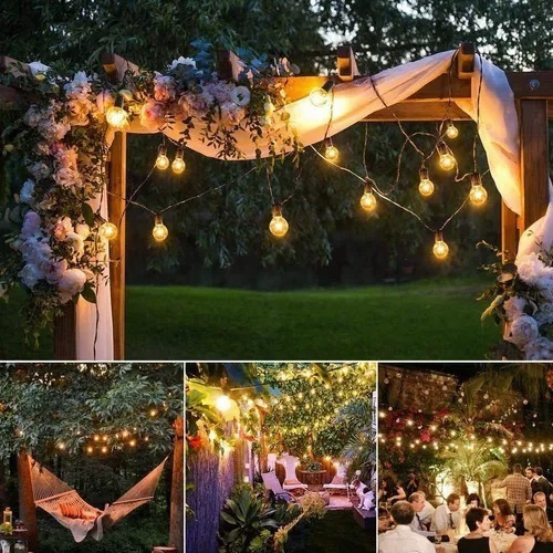 Guirnalda De Luces 25 Focos De Exterior Vintage Impermeable