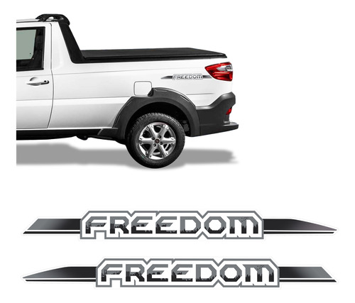 Adesivos Emblema Fiat Strada Freedom Modelo Original - Par