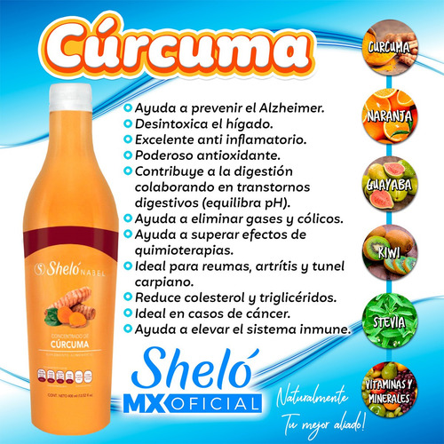 Imagen 3 de 4 de Cúrcuma Concentrado Líquida Natural + Vitaminas Y Minerales