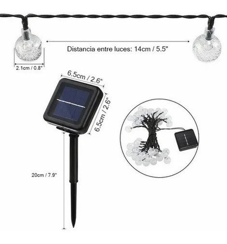 Luz Led Serie 7m 50 Focos Decorativos Luz Solar