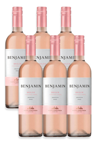 Vino Benjamín Colección Tardía Rosado Dulce Caja X6u 750ml