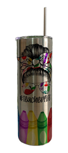 Termo Café Skinny Tumbler Para Maestra De Ingles (teacher)