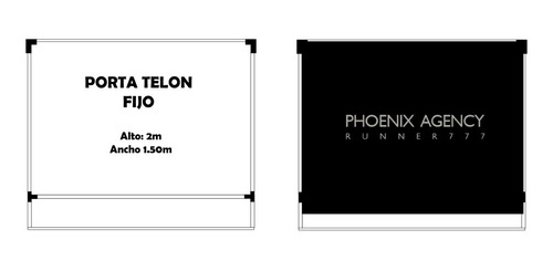 Combo Portatelon 2x1.5m Pvc + Tela Telon Negro Chroma Key 2m