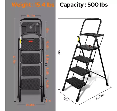 Escalera Plegable de 1 Peldaño y Plataforma. Taburete