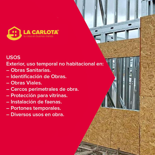 Placa Osb Construcción Estructural 1.22x2.44 Mts 15,1 Mm