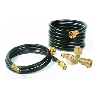 Propane Brass 4 Port Tee Viene Mangueras De 5 Pies Y 12...