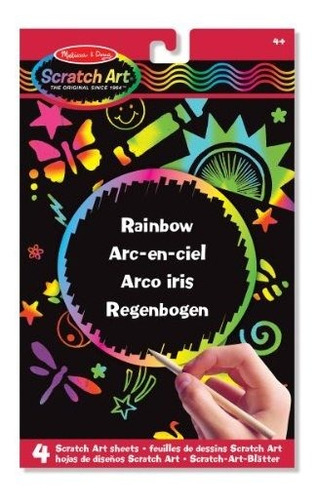 Melissa Doug Scratch Art Activity Kit Rainbow 4 Tablero...