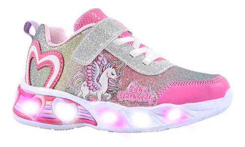 Zapatillas Unicornio Footy Con Luces Corazon Original Manias