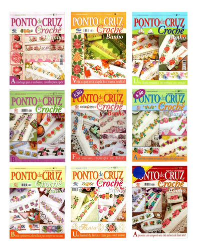  9 Revistas Ponto De Cruz  Banho Lote 2