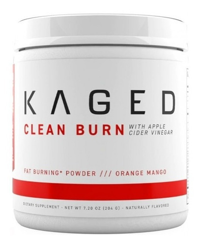 Kaged Clean Burn 204 Gr 30 Serv Tirosina Carnitina Sabor Mango Naranja