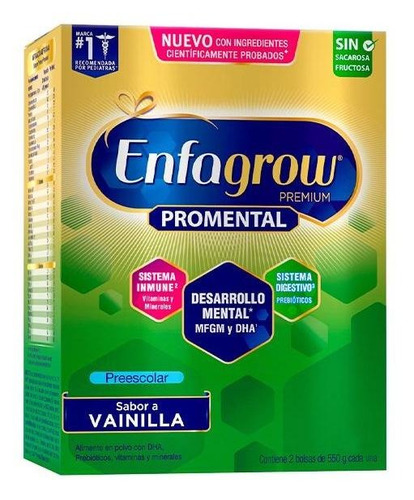Imagen 1 de 2 de Leche de fórmula  en polvo Mead Johnson Enfagrow Premium Promental Preescolar 4 sabor vainilla  en caja de 1.65kg - 3  a  5 años