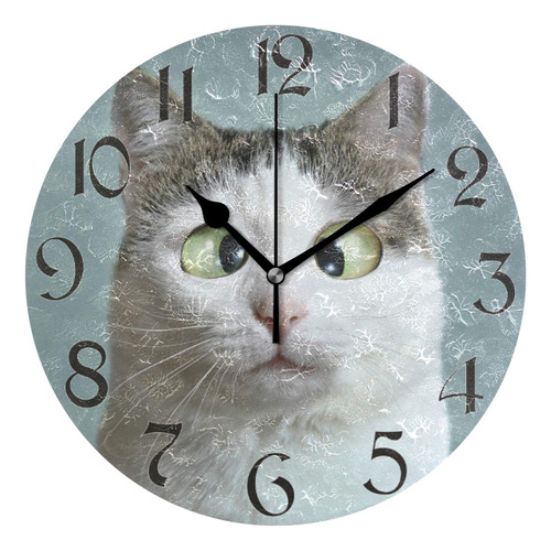 Reloj De Pared Con Diseo De Gato Divertido, Funciona Con Pil