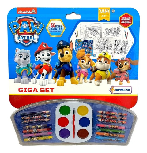 Giga Set Para Pintar Paw Patrol Con Stickers Tapimovil