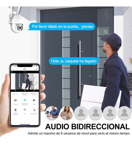 Cámara De Seguridad Exterior Wifi - 1080p Ptz 360° Con