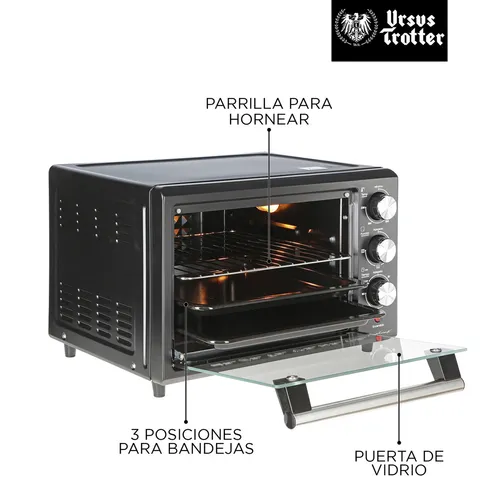 Horno Eléctrico 25 Litros Ursus Trotter Backofen Pro-b 1500w Color Negro