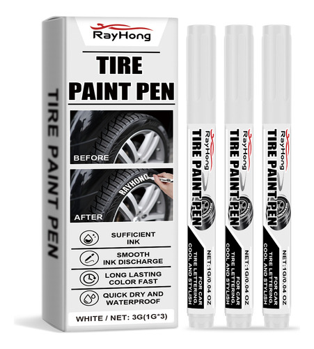 Lápiz De Pintura Blanco Para Neumáticos De Coche J, 3 Ml, Pi