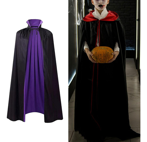 Capa De Halloween Disfraz De Halloween Violeta Negro 150 Cm