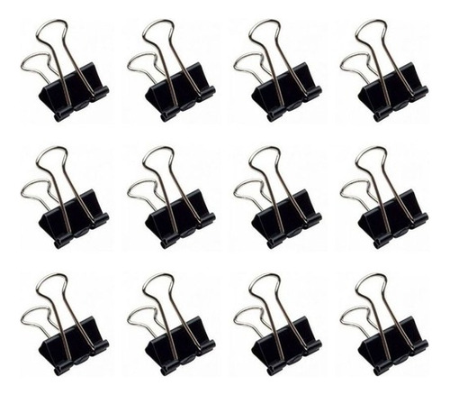 Clips Prendedor De Papel Grampo Blinder Metal 41mm Com 12 Un