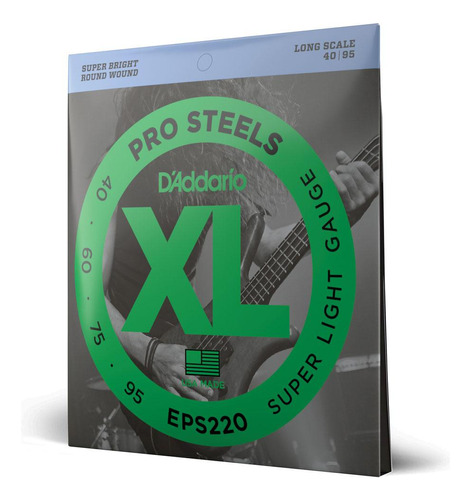Encordoamento D'addario Eps220 Pro Steels Baixo 4c 40-95