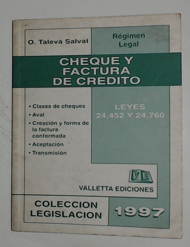 Cheques Y Factura De Credito  - Aa. Vv