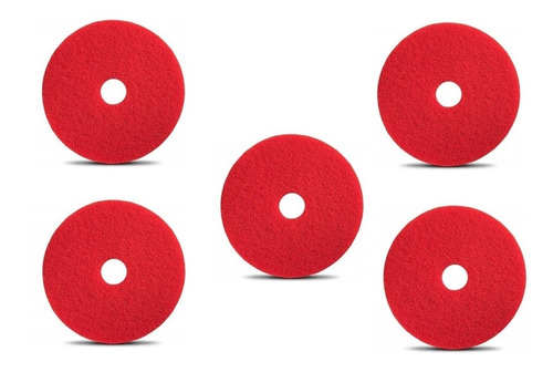 Discos Fibras Rojos Para Pulidora De Pisos De 17 Pulgadas 5 Piezas Compatible Con Restregadoras Fregadoras De Pisos 