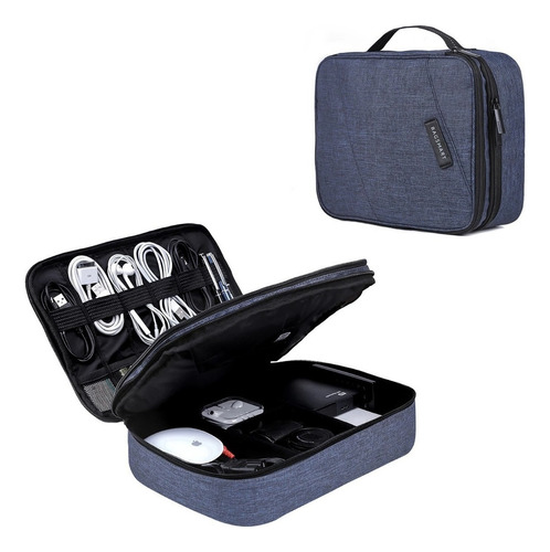 Bolsa Case Organizador Cabos P/ Viagem Camada Dupla Bagsmart Cor Azul