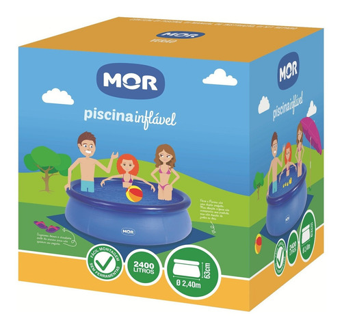 Piscina Inflável redonda Mor 001053 de 2.4m x 63cm 2400L azul caixa