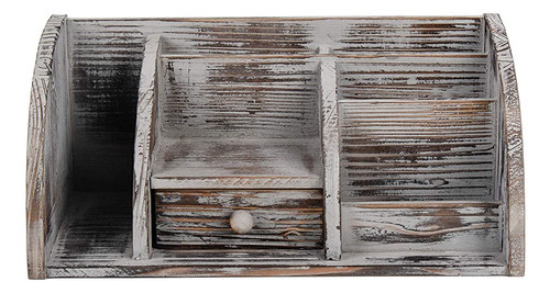 Liry Products Queched Brown Wood Desktop Organizer Multiple