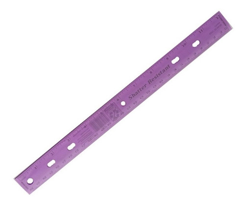 Regla Escolar Plástica 30 Cm Morada