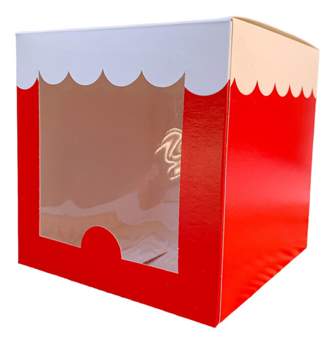 Caja Para Pan Dulce Impresa- Navidad X 100 -13x13x13-c/visor