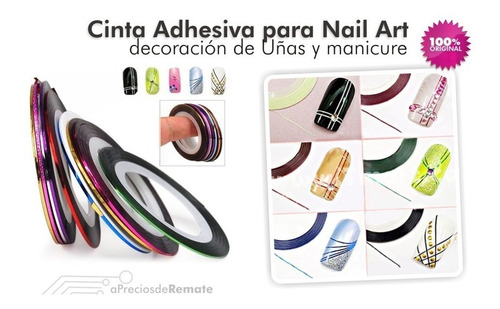 Imagen 6 de 7 de Cinta Nail Art Tirillas Adhesivas Decora Uñas Sticker Moda !