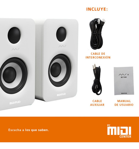 Imagen 6 de 8 de Monitores Estudio Activos Midiplus Mi3 Blanco 50w Par