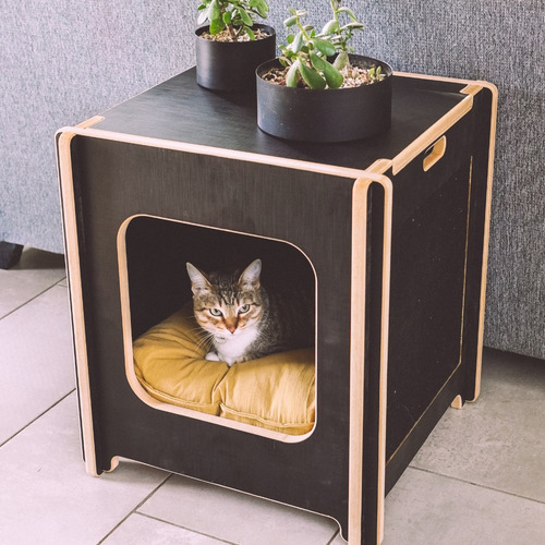 Imagen 3 de 6 de Camita + Rascador Para Gatos / 56x50x50 Mobiliario De Diseño
