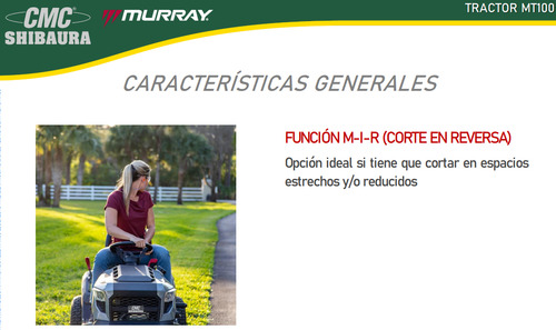 Minitractor Cortacesped Cmc 19hp 107cm Corte Tipo Mtd Murray