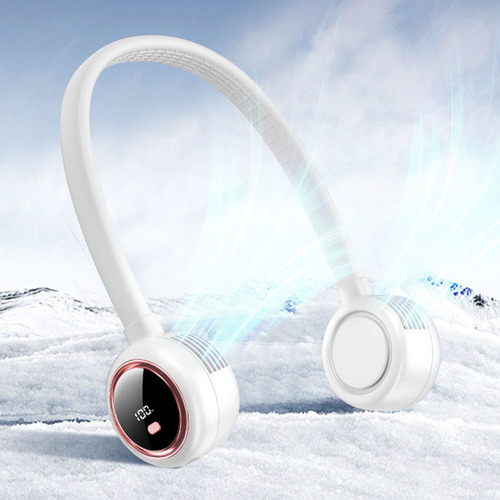 Miniventilador Digital Turbo Para Colgar En El Cuello, Carga