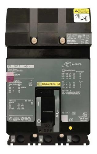 Interruptor Termomagnetico 100a I-line Fa36100 Square D