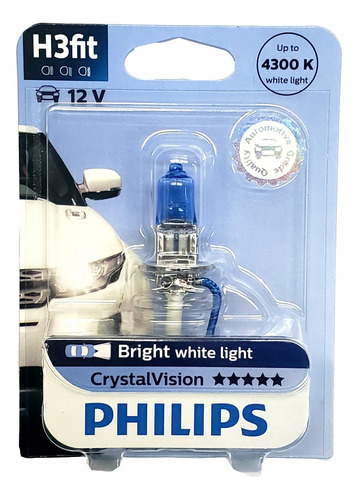 Lampara Halogena 12v 55w H3 Philips Crystal Vision Blister X