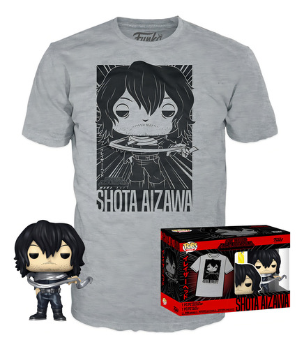 Funko Pop & Tee: My Hero Academia- Shota Aizawa- Talla L (Usado)