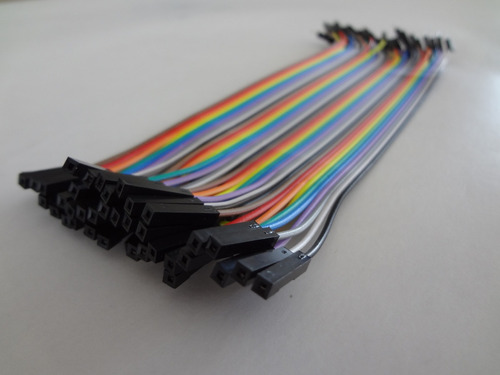 40 Cabos Jumper Macho-femea 20cm De Protoboard P/ Arduino
