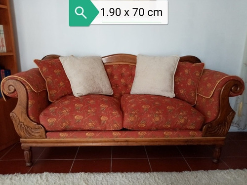 Sofa De 3 Cuerpos, Madera Y Tapizado