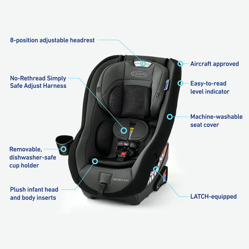Graco Asiento Convertible Delgado Para Automóvil Contender Nombre Del Diseño Color